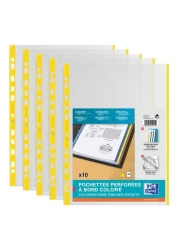 Elba Edge Coloured Punched Bag Assorted A4 10 Pockets