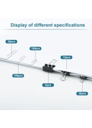 Binder Clips Paper Clips Assorted Sizes 340pcs Black Binder Clips Jumbo Paperclips Set Large Paper Clips for Office School Supplies Binder Paper Clips in Container with Compartments