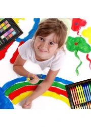 Sunnyglade 145 Piece Deluxe Art Set Wooden Box Drawing Kit with Crayons Oil Pastels Colored Pencils Watercolor Cakes Sketch Pencils Paint Brush Sharpener Eraser Color Chart Cherry