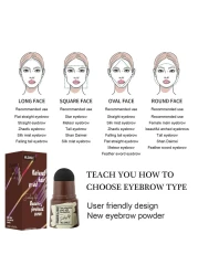 Eyebrow Stamp Stencil KitOne Step Brow Stamp Shaping Kit 3 in 1 Hairline Shadow Powder with 24 Reusable Eyebrow Stencils Hair Root Dark Brown