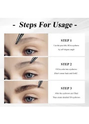 Microblading Eyebrow Pen Eyebrow Pencil with 4Prong MicroForkTip Applicator Liquid Waterproof Eyebrow Pencil for Women Creates Natural Looking Brows Effortlessly Dark Brown