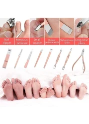 Generic Set 18 Pieces Manicure Set Stainless Steel Professional Nail Clippers Pedicure Tools For Hand Foot And Face Care