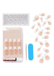 Kiss Salon Acrylic Nude French Nails KAN01 64266 28 PCS