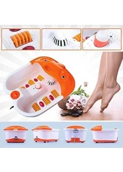 جهاز سبا للقدمين كهربائي مع تدليك، مياه دافئة، بكرات مساج، اهتزاز، فقاعات، وتحكم في درجة الحرارة