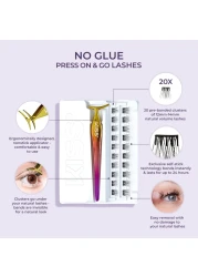 KISS imPRESS Falsies False Eyelashes Lash Clusters Natural 12 mm Includes 20 Clusters 1 applicator Contact Lens Friendly Easy to Apply Reusable Strip Lashes