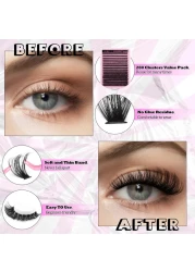 DIY Eyelash Extension Kit D Curl Fluffy Wispy Lash Clusters Individual Lashes Lash Extension Kit with Lash Bond and Seal Applicator Tool for Self Application at Home 80P280PcsMix1016mm007D