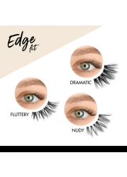 iENVY Half Lashes Edge Fit False Eyelashes Natural Dramatic Look Wispy Cat Eye Clear Band Fluffy Volume Soft Strip Short Half Fake Eyelashes Light Weight Comfort Everyday Easy to Wear FLUTTERY FIT