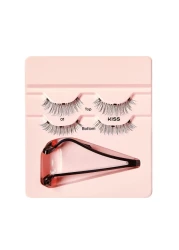 KISSMagnetic Lash 01 Synthetic False Eyelashes with Magnets Under and Over Your Upper Lashes No Glue Needed Lightweight Reusable Contact Lens Friendly Cruelty Free with Lash Applicator 1 Pair