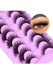 ALICE Eyelashes Fox Eye Lashes Mink Faux Fluffy Natural False Eyelashes Wispy Cat Eye Lashes Pack Fake Eyelashes 7 Pairs