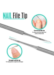 Nail File and Buffer Kit3 Pcs Double Sided Nail FileSponge Buffer Block with Cuticle Clipper Nail Brush Rectangular Nail Buffer for Dead Skin Trimming Manicure Tool Set