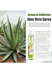 Aloe Vera Spray for Face, Body &amp; Hair 2 Pack 4.22 Fl oz. each Face Mist Hydrating Spray Lotion with Pure Aloe Vera Gel After Sun Lotion