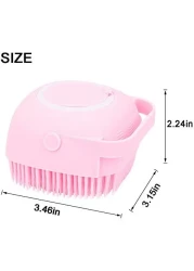 Marrkhor Silicone Body Brush Shower Scrubber With Shower Gel Dispenser Function,Soft Silicone Bath Massage Body Brush,Shower Loofah Brush