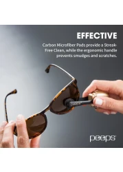 CarbonKlean Peeps Glasses Cleaner for Eyeglasses Reading Glasses and More Lens Cleaner with Carbon Microfiber Tech Injected Black 1 Count Pack of 1