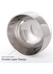 Men's Durable Shave Soap Cup Stainless Steel Heat Insulation Smooth Shaving Mug Bowl (Medium)