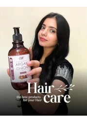 Alif Naturals Moroccan Argan &amp; Onion Shampoo Anti Dandruff &amp; Damage Repair Formula fully Organic enriched with Argan oil, Pro-Vitamin B5 &amp; Keratin for All Hair Types-Color 300ml Pack of 3