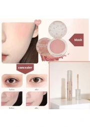 Makeup Kit for Women 8 Pieces Makeup Sets 4 Color Lipsticks Eyeshadow Eyebrow Pencil Concealer Blush Palette 8Pcs Gift Box Makeup Bundle Value Set