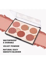 KYDA6 Colors Face Blush Palette Matte Shimmer Blush Palette Smooth Blendable Powder Blush Contour Highlighter Blush Multiuse Makeup PaletteSet A