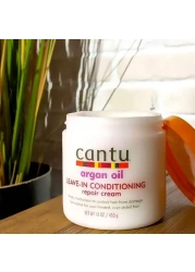كانتو كريم إصلاح الشعر المتضرر المرطب بزيت الأرغان يترك على الشعر - أبيض 453 غرام