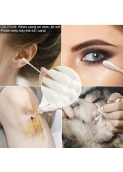 Bamboo Cotton Swabs 400 count Organic Cotton Swab Round Tips Natural Wooden Cotton Buds for Ears Double Heads Ear Sticks Travel Makeup Remover