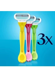 جيليت فينوس تروبيكال شفرة حلاقة للاستعمال مرة واحدة 3 قطع - متعدد الألوان