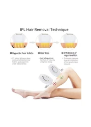 مكنسة إزالة الرؤوس السوداء - نظام إزالة الشعر الدائم IPL، 300000 ومضة لنزع الشعر لكامل الجسم من رأس الليزر، جهاز تجميل لإزالة الشعر بدون ألم للوجه والبيكيني وتحت الإبطين