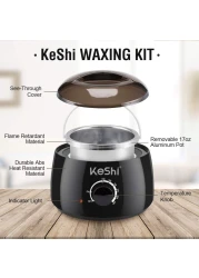 Brazilian Waxing Kit KeShi Wax Warmer for Painless Hair Removal with 5 Bags Hard Wax Beans for Full Body Legs Face Eyebrows Bikini Wax for Women Men