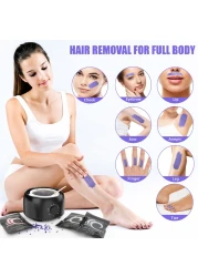 Waxing Kit Wax Warmer for Hair Removal Hard Wax Beans for Full Body Legs Face Eyebrows Bikini Brazilian Waxing for Women Men
