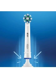 أورال-بي كروس أكشن رؤوس فرشاة بديلة لفرشاة الأسنان الكهربائية 2 قطع أبيض