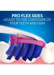 أورال بي 3D وايت لوكس برو فليكس 38 فرشاة أسنان يدوية للتبييض متوسطة متعدد الألوان