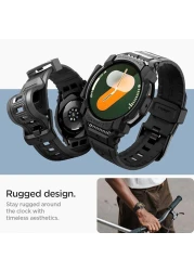 Spigen Rugged Armor Pro designed for Samsung Galaxy Watch 7 40mm Case with Band (2024) - Matte Black