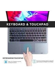 Doqo Smart Detachable Keyboard Case for Apple iPad Pro with Trackpad with RGB Backlit Keyboard,Advanced 5.1 Bluetooth, Protective case with Apple Pencil Holder(12.9 Inch/Detachable)