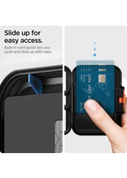 Spigen Lock Fit (MagFit) Magnetic Wallet Card Holder [up to 6 Cards] MagSafe Compatible with iPhone 15 Pro Max / 15 Pro / 15 Plus / 15 / iPhone 14/13/12 series - Black