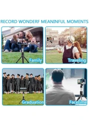 Selfie Stick with Wireless Remote and Built-In Tripod - Adjustable Phone Stand for iPhone &amp; Android, Portable Lightweight Selfie Stick with Extendable Design