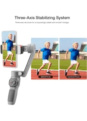 Zhiyun Smooth-Q3 Handheld 3-Axis Smartphone Gimbal Stabilizer Portable Phone Vlog Gimbal Max, 280G Payload Built-In Battery Led Fill Light Supports Gesture Control Ultra Wide Angle Zoom Smartfollow
