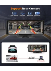 podofo 10.26 Touchscreen Portable Wireless Apple Carplay Car Stereo, Portable Car Screen Compatible with Bluetooth Hands-Free/GPS Navigation/Siri Assistant/Voice Control,7V-32V Suit for All Vehicles
