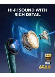 Soundcore Liberty 4 Pro by Anker Wireless Earbuds, 7-Sensor and Real-Time Adaptive Noise Cancelling, 2× Faster Charging, Studio-Level Hi-Fi Music (Green)