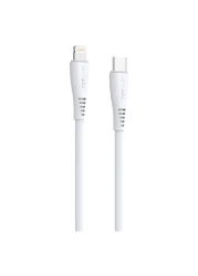 توتو لايف فلاكس سيريز بي دي كابل شحن USB-C إلى لايتنينج لمزامنة البيانات - أبيض 1 متر