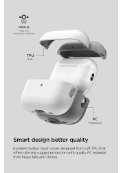 VRS Design Modern for Airpods Pro 2nd Generation case (2022) Airpods Pro 2 case cover with Leather Strap - White