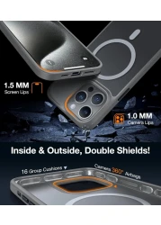 Torras Guardian Magnetic Series Designed for iPhone 15 Pro Max Case, [Military Grade Drop Tested] [Compatible with MagSafe] Slim Case for iPhone 15 Pro Max Phone Case, Natural Titanium