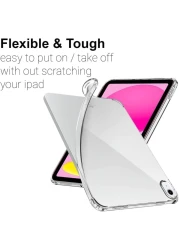 جراب شفاف متوافق مع ايباد الجيل العاشر 2022 [A2757,A2777]، غطاء ناعم شفاف خفيف الوزن مع حافة مرتفعة من السيليكون الناعم لايباد الجيل العاشر 10.9 بوصة - شفاف