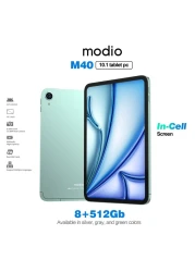 Modio M40 10.1inch Tablet Pc, 8GB RAM+512GB ROM, Real Incell Screen Display, Keyboard+Mouse Pad, Leather Case (Green)