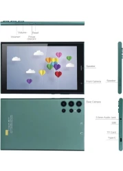 CM822 6GB+256GB PURPLE WiFi 5G 8 Inch Tablet, Comptible With Android 12.0 Dual Cameras Long Battery Life Tablet For Adults Teenagers