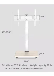 Movable Tv Stand For 37-75 Inch Lcd Led Flat Panel Curved Screen Tv Rolling Tv Stand Mobile Holds Up To 88 Lbs Portable Tv Stand Rolling Floor Tv Stand Max Vesa 600x400mm