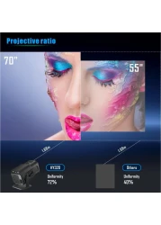 Wownect- HY300 Mini Projector,Auto Keystone Correction, 4K 1080P Support Portable Projector, 150 ANSI Smart Projector with 2.4/5G WiFi