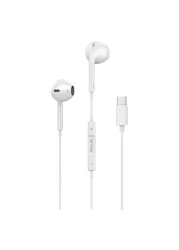 توتو لايف فايم سيريز سماعات أذن سلكية ستيريو مع كابل شحن USB-C وميكروفون - أبيض