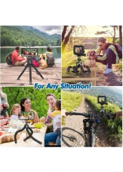 Mini Flexible Phone Tripod Stand with 60" Selfie Stick Tripod Stabilizer - Portable Phone and Camera Stand for iPhone &amp; Android, Vlogging, Video Recording
