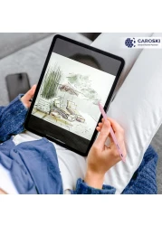 قلم ستايلس لجهاز iPad - قلم آبل لمدة عام مع شاحن سريع وميل لرفض راحة اليد - مرفق مغناطيسي وعمر بطارية طويل - متوافق مع شاشة iPad 2018 وما فوق