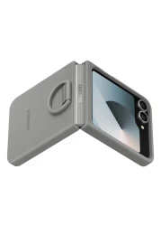 سامسونغ غطاء سيليكون مع حلقة لجهاز غالاكسي فليب 6 - رمادي