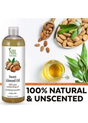 NBL Natural Almond Oil (Large 16 oz) Sweet Almond Oil for Skin or Almond Oil for Hair, the Perfect Natural Body Oil for Women, Great as Unscented Massage Oil, 473 ML