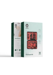 Green Lion 18 in 1 Manicure Travel Cutter, None-Slip Texture, Manicure Set Professional Nail Clipper Kit-18 Pieces Stainless Steel with Black Leather Bag, Nail Care &amp; Beauty Tools with Portable Case